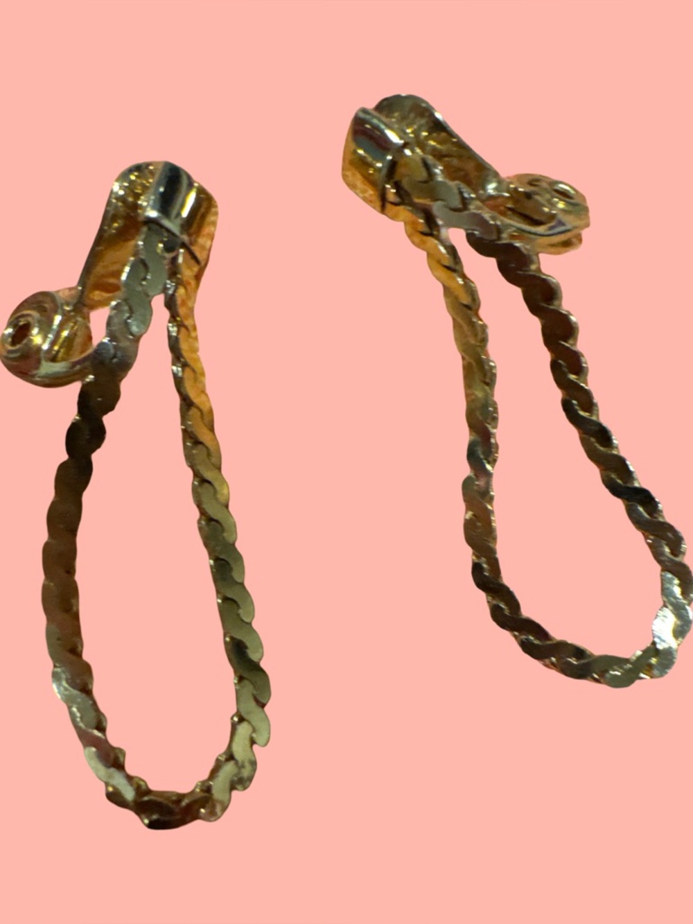 Gold Twisted Hoop Clip-On Earrings